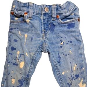 Ralph Lauren Girls Paint Bowery Skinny Medium Wash Denim Jeans Size 2T